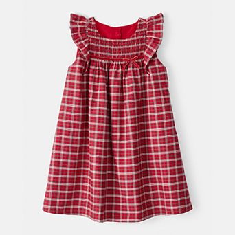 Toddler Girl Carter's Plaid Cotton Sleeveless Occasion Dress