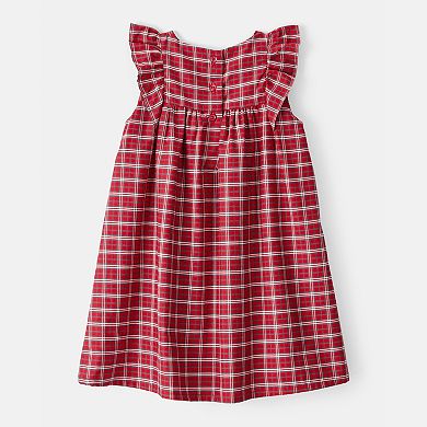 Toddler Girl Carter's Plaid Cotton Sleeveless Occasion Dress