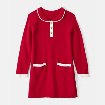 Toddler Girl Carter's Long-Sleeve Occasion Dress with Button Detail