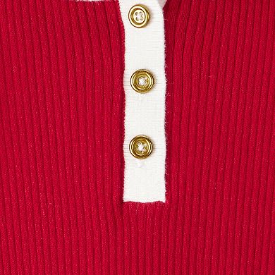 Toddler Girl Carter's Long-Sleeve Occasion Dress with Button Detail