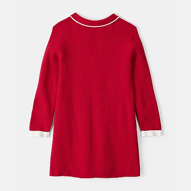 Toddler Girl Carter's Long-Sleeve Occasion Dress with Button Detail