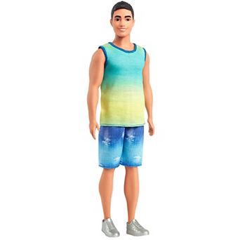 Barbie Fashionistas Ken Doll #236 in Ombre Tank and Jean Shorts, Black Hair