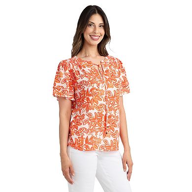 Women's AB Studio Flutter Short Sleeve Top