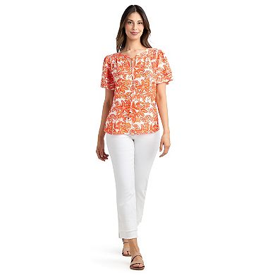 Women's AB Studio Flutter Short Sleeve Top