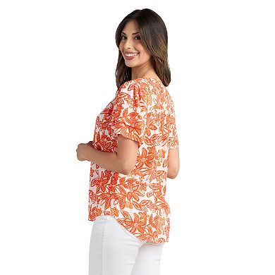 Women's AB Studio Flutter Short Sleeve Top