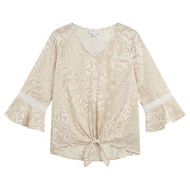 Women's AB Studio Flounce Sleeve Top