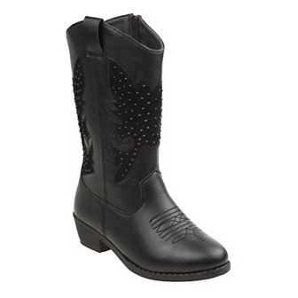 Kensie Girls' Studded Zip Up Western Boots