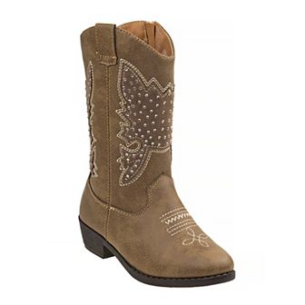Kensie Girls' Studded Zip Up Western Boots