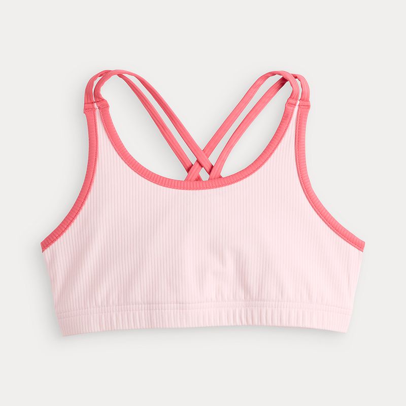 Girls 7-16 Tek Gear® Cross Back Sports Bra, Girl's, Size: Small (7), Pixie Dust