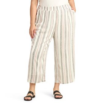 Plus Size AB Studio Pull-On Wide Leg Crop Pants