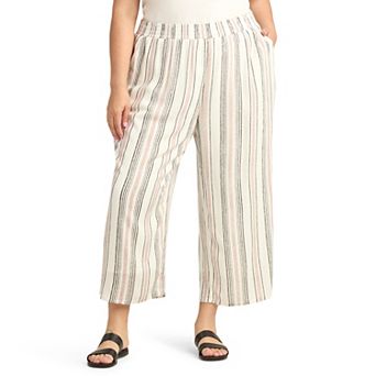 Plus Size AB Studio Pull-On Wide Leg Crop Pants