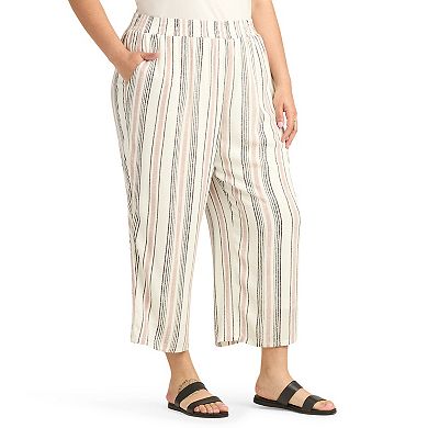Plus Size AB Studio Pull-On Wide Leg Crop Pants