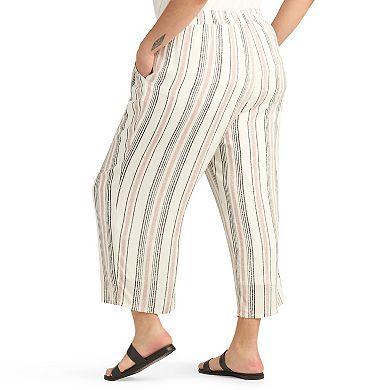Plus Size AB Studio Pull-On Wide Leg Crop Pants