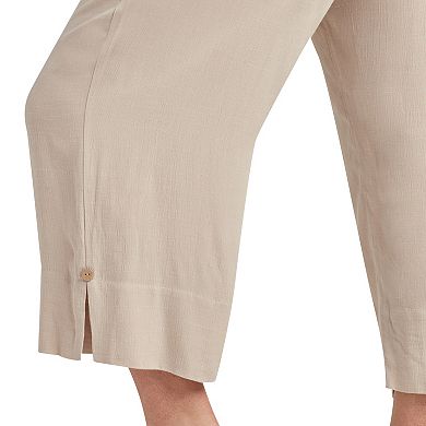 Plus Size AB Studio Pull-On Split Hem Crop Pants