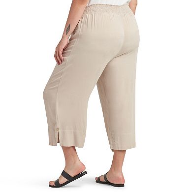 Plus Size AB Studio Pull-On Split Hem Crop Pants