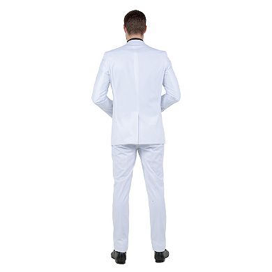 Men's 2pc Tuxedo Set w/ Satin Peak Lapel, Slim-Fit