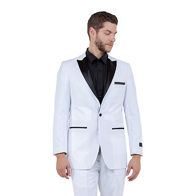 Men's 2pc Tuxedo Set w/ Satin Peak Lapel, Slim-Fit
