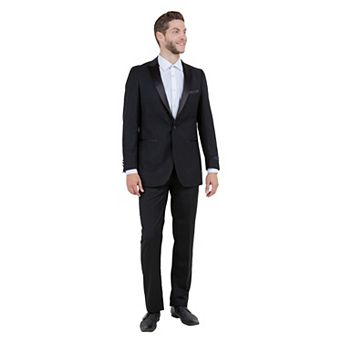 Men's 2 pc Tuxedo Set w/ Satin Peak Lapel, Slim-Fit