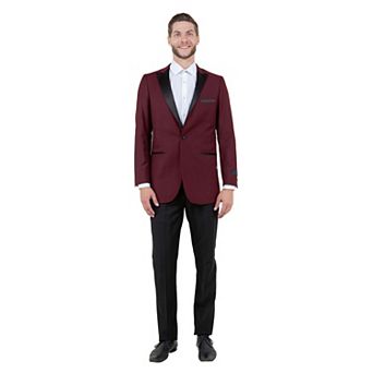 Men's 2 pc Tuxedo Set w/ Satin Peak Lapel, Slim-Fit