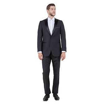 Men's 2 pc Tuxedo Set w/ Satin Peak Lapel, Slim-Fit