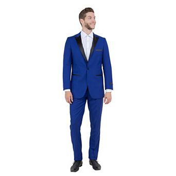 Men's 2 pc Tuxedo Set w/ Satin Peak Lapel, Slim-Fit
