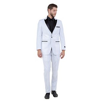 Men's 2 pc Tuxedo Set w/ Satin Peak Lapel, Slim-Fit