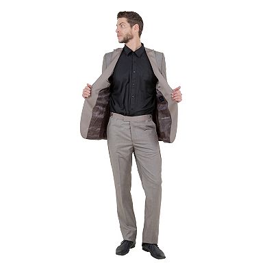 Men's 2pc Slim-Fit Tuxedo Set Satin Peak Lapel w/ Fabric Trim