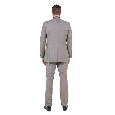 Men's 2pc Slim-Fit Tuxedo Set Satin Peak Lapel w/ Fabric Trim