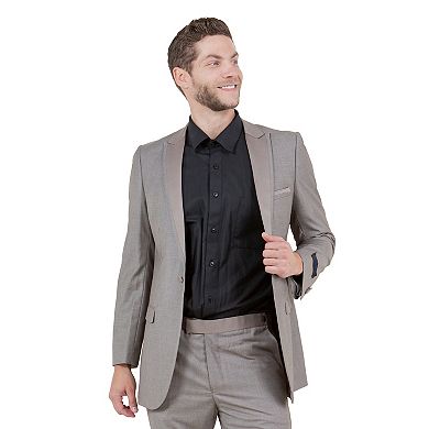 Men's 2pc Slim-Fit Tuxedo Set Satin Peak Lapel w/ Fabric Trim
