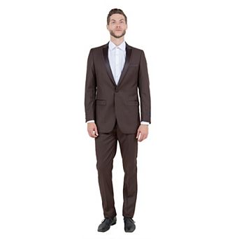 Men's 2 pc Slim-Fit Tuxedo Set Satin Peak Lapel w/ Fabric Trim