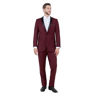 Men's 2 pc Slim-Fit Tuxedo Set Satin Peak Lapel w/ Fabric Trim