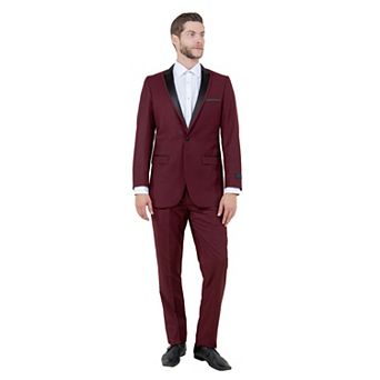 Men's 2 pc Slim-Fit Tuxedo Set Satin Peak Lapel w/ Fabric Trim