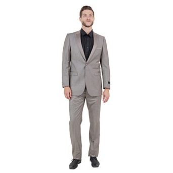 Men's 2 pc Slim-Fit Tuxedo Set Satin Peak Lapel w/ Fabric Trim