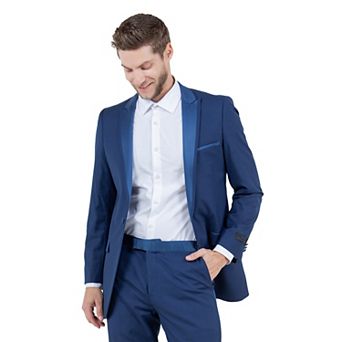 Men's 2 pc Slim-Fit Tuxedo Set Satin Peak Lapel w/ Fabric Trim