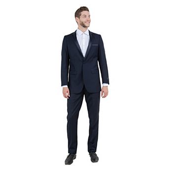 Men's 2 pc Slim-Fit Tuxedo Set Satin Peak Lapel w/ Fabric Trim