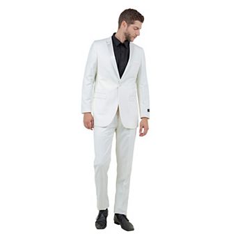 Men's 2 pc Slim-Fit Tuxedo Set Satin Peak Lapel w/ Fabric Trim