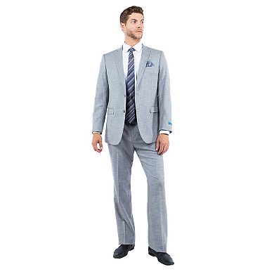 Men's 2pc Sharkskin Hybrid-Fit Suit Set w/ Crosshatch