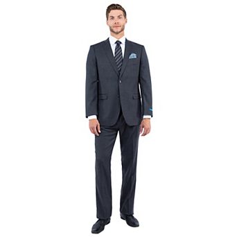 Men's 2 pc Sharkskin Hybrid-Fit Suit Set w/ Crosshatch