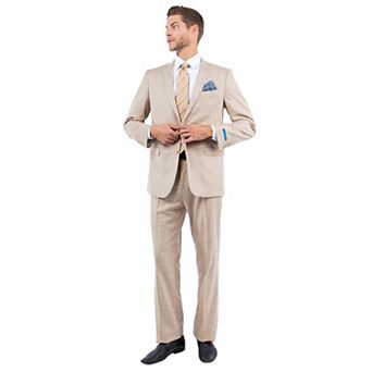 Men's 2 pc Sharkskin Hybrid-Fit Suit Set w/ Crosshatch