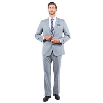 Men's 2 pc Sharkskin Hybrid-Fit Suit Set w/ Crosshatch