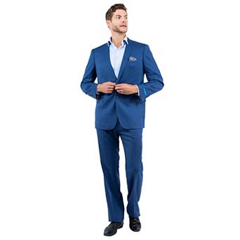 Men's 2 pc Sharkskin Hybrid-Fit Suit Set w/ Crosshatch