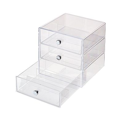 iDesign Divided 3-Drawer Stackable Organizer
