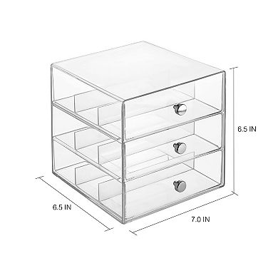 iDesign Divided 3-Drawer Stackable Organizer