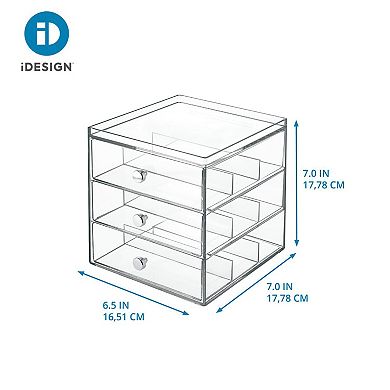 iDesign Divided 3-Drawer Stackable Organizer