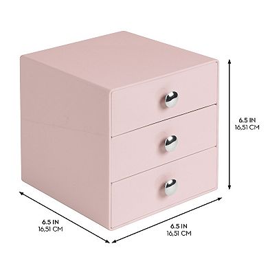 iDesign Stackable 3-Drawer Makeup Organizer