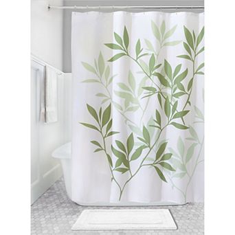 iDesign Leaves Fabric Shower Curtain