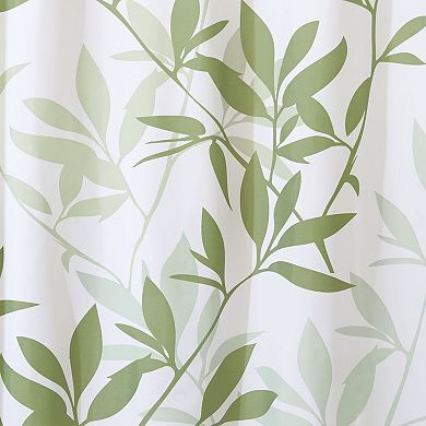 iDesign Leaves Fabric Shower Curtain