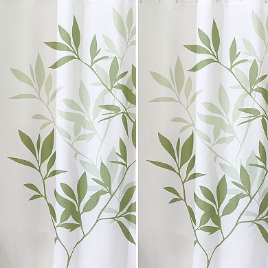 iDesign Leaves Fabric Shower Curtain