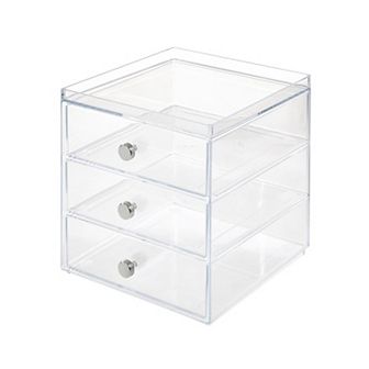 iDesign Stackable 3-Drawer Makeup Organizer