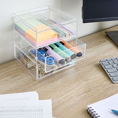 iDesign Stackable 3-Drawer Makeup Organizer